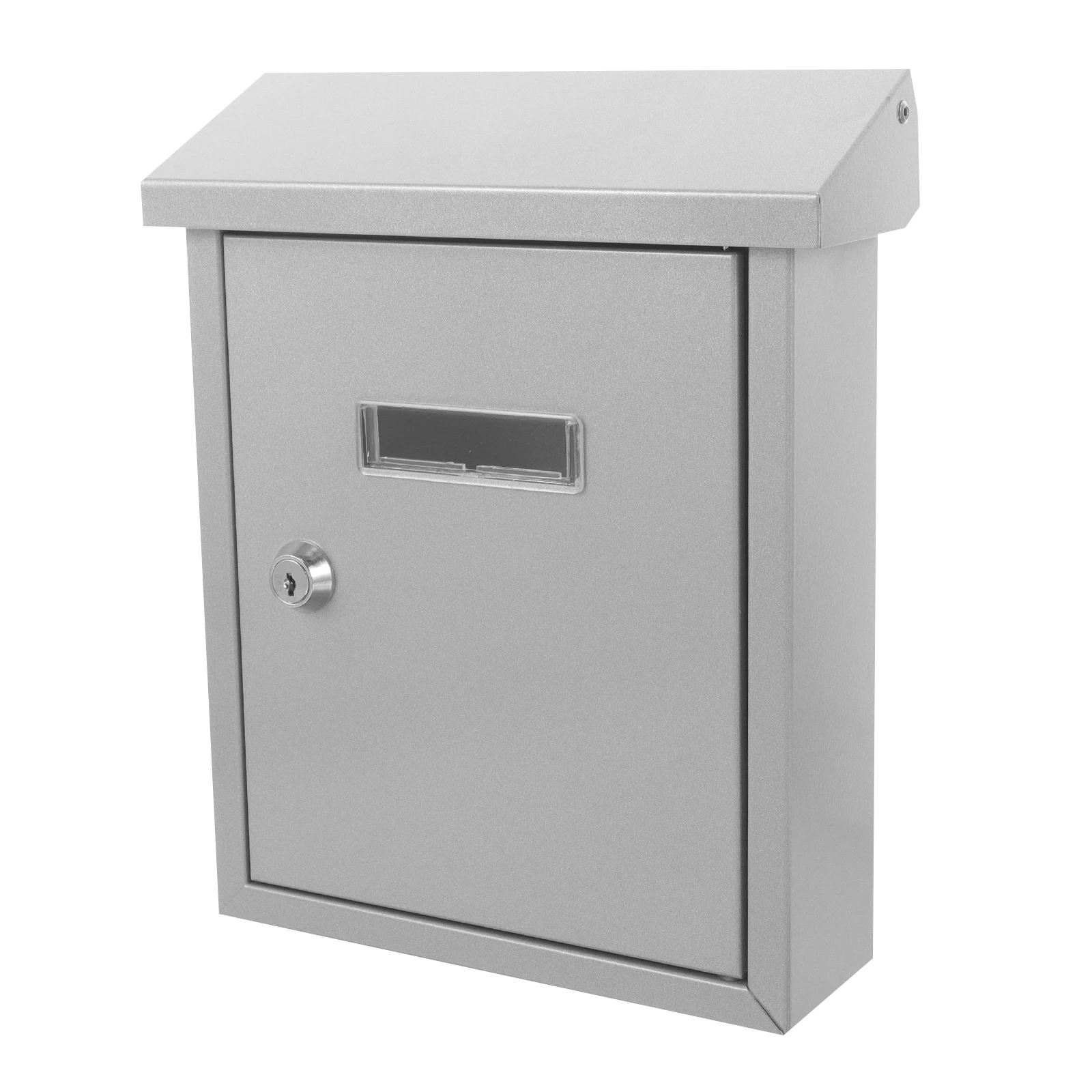

European Metal Mailbox Silver Wall Mounted Vintage Letter Box Post Boxes Storage Capacity Retro Style Home Garden Decoration