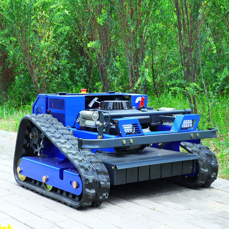 カスタマイズ可能なクローラ式全地形対応インテリジェントリモコン芝刈りロボット、高効率・省エネ