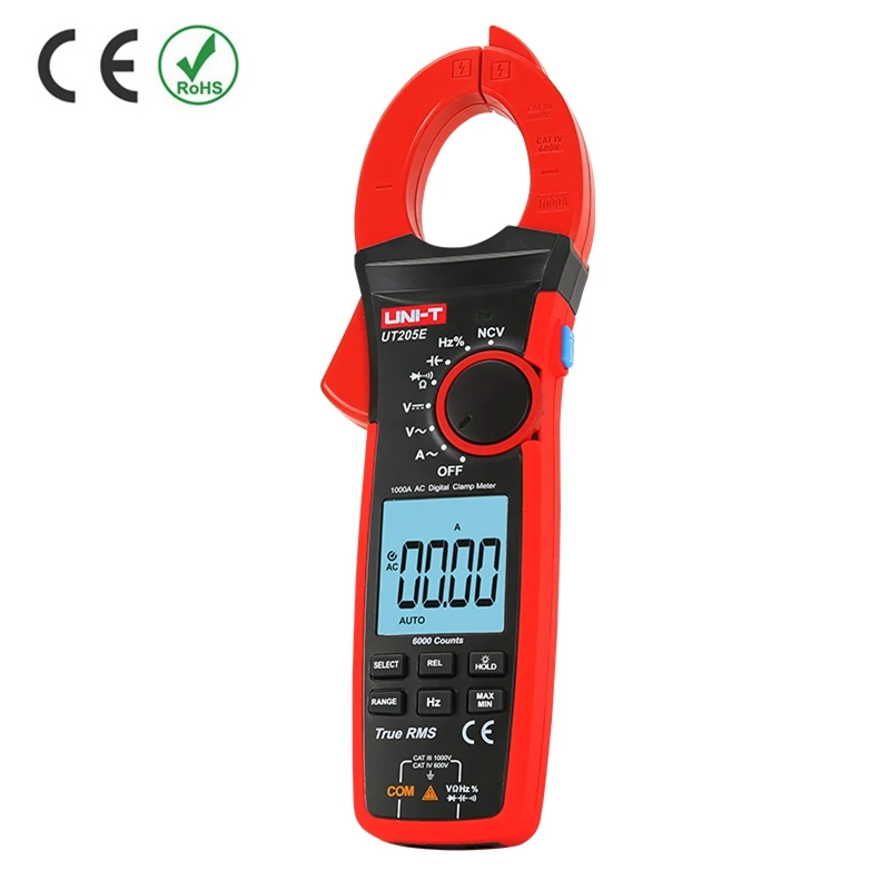 UNI-T UT205E 1000A Digital Current Clamp True RMS Digital Clamp Meter AC DC Current 1000A 1000V LPF 6000 Count Multimetro Tester