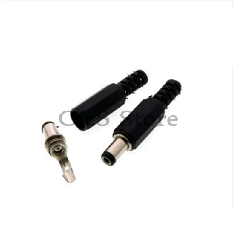 10Pcs DC Power Adapter plug  5.5X2.1MM 5.5*2.1 5.5x2.1 5.5x2.5mm 5.5x2.5 5.5*2.5mm DC Plug Connector Welding Line Male Plug