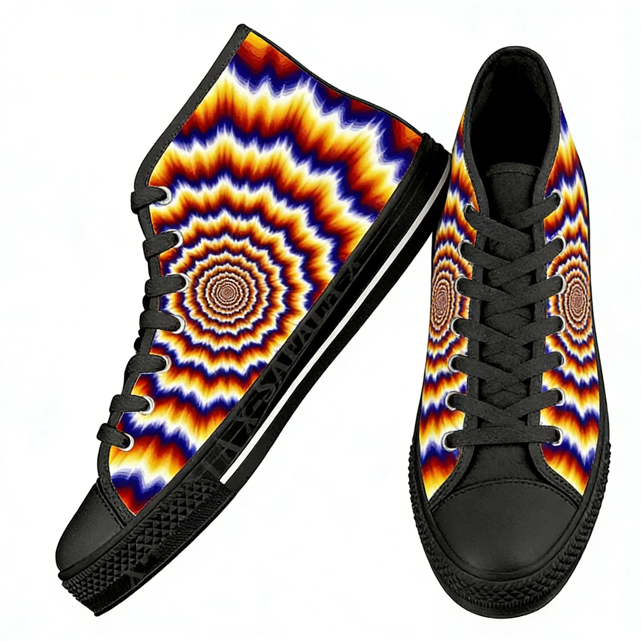 

Hippie Psychedelic Colorful Trippy Men Vulcanized Sneakers High Top Canvas Shoes Classic Design Men Flats Lace Up Footwear-6