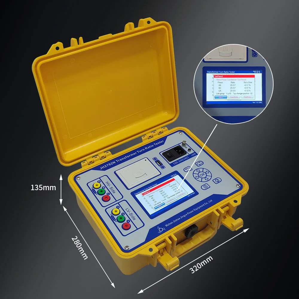 Portable Spanish/English/Russian Turns Ratio Test Set Automatic TTR Measuring Instrument for Three-Phase Transformer Test