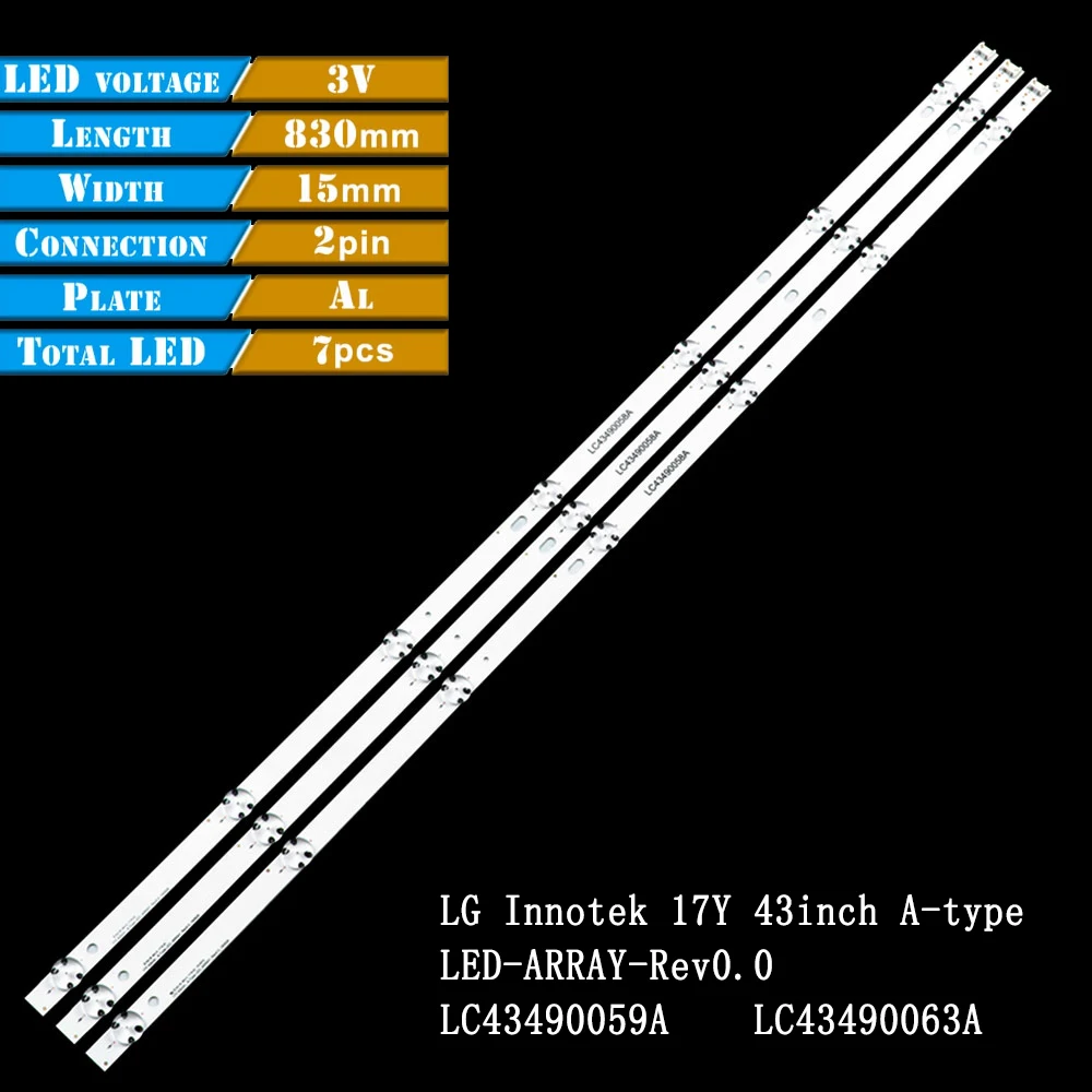 

LED Backlight Strip For LIG Innotek 17Y 43inch A-type LC43490059A LC43490063A 43LH515V 43LJ510V 43LJ5150 43LJ541V 43LJ5500