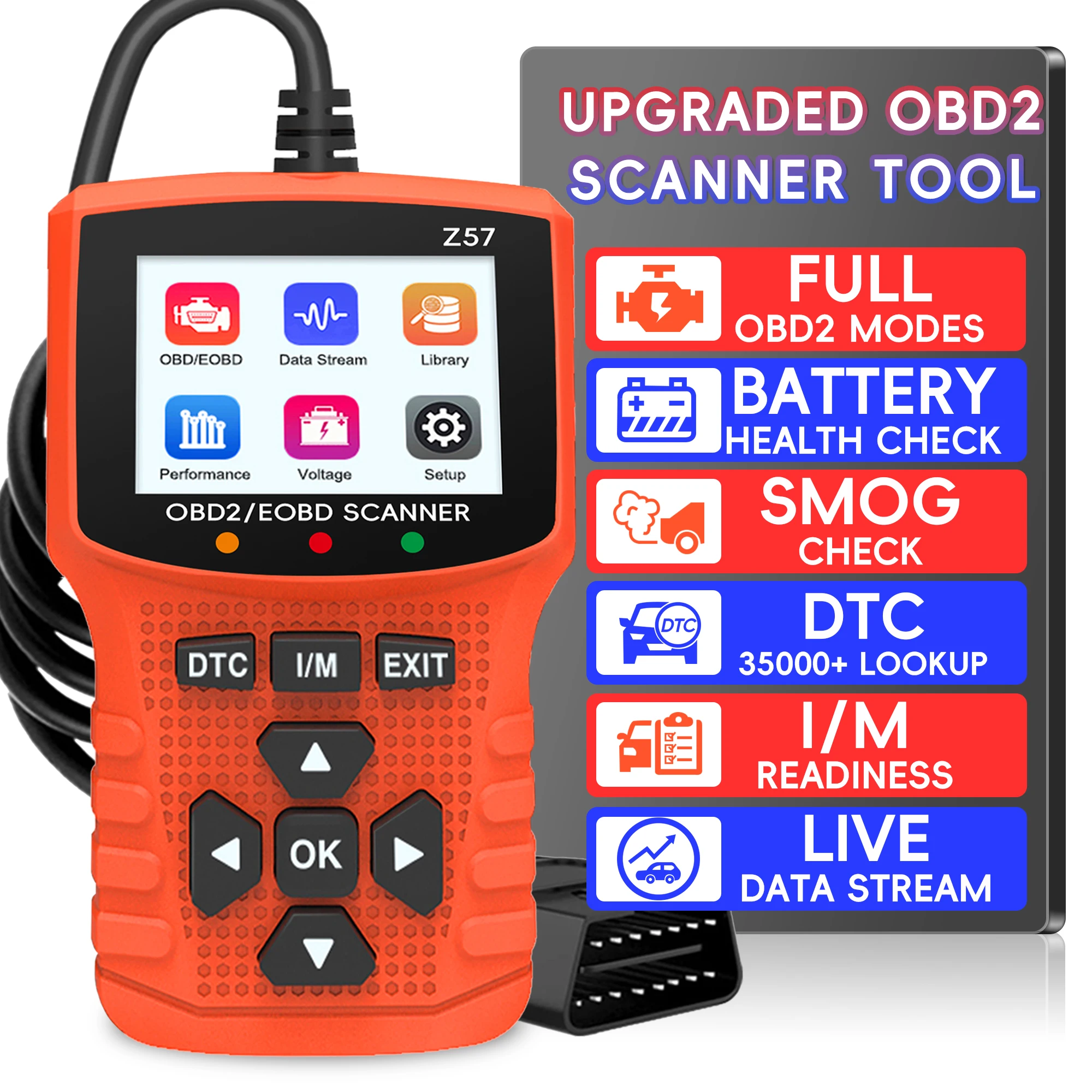 الماسح الضوئي obd2 البيانات المباشرة ميكانيكي المهنية obdii/EOBD أداة قارئ رمز التشخيص ، فحص ضوء المحرك ، أدوات مسح السيارة #1