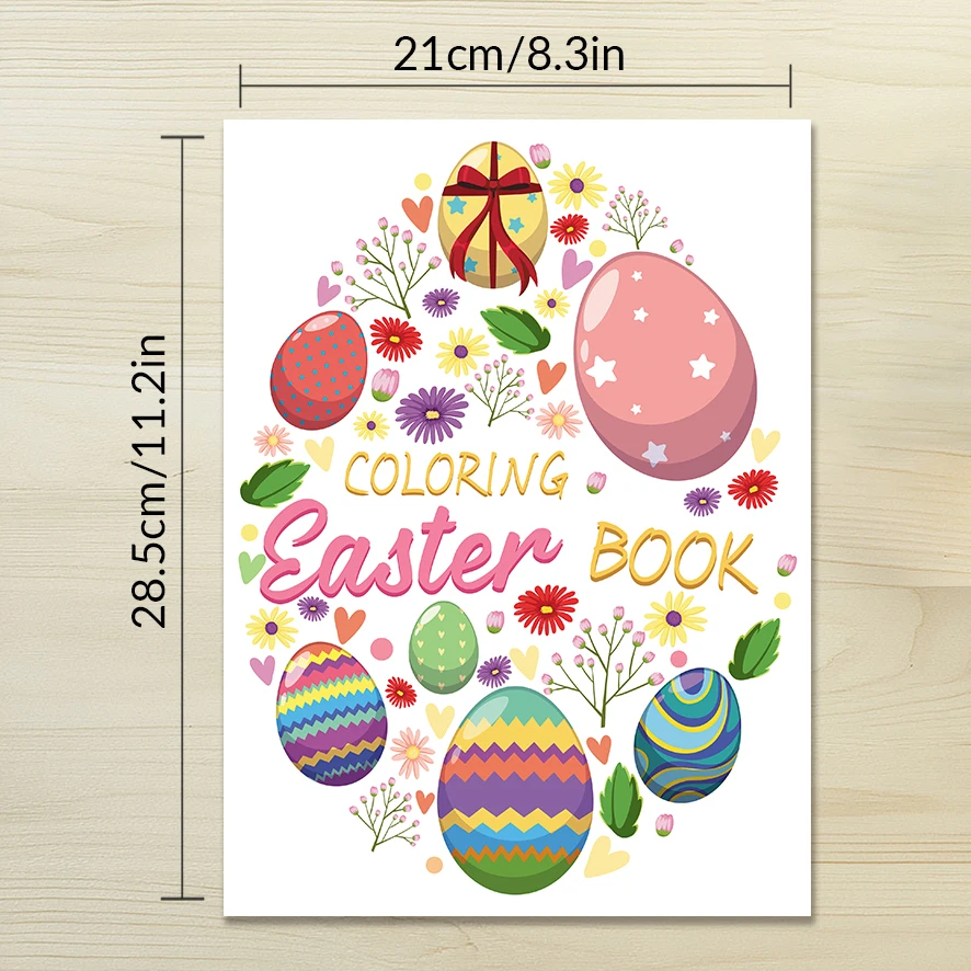 Pretty Easter Eggs Adult Coloring Book - 8.3x 11.2 Inch 32 Page Coloring Book - Helps Reduce Stress and Ease Emotions