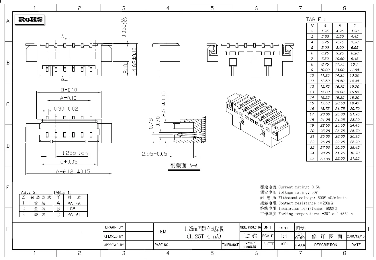10 STKS/DF13C-9P-1.25V DF13C-10P-1.25V DF13C-11P-1.25V DF13C-12P-1.25V DF13C-13P-1.25V DF13C-14P-1.25V DF13C-15P-1.25V