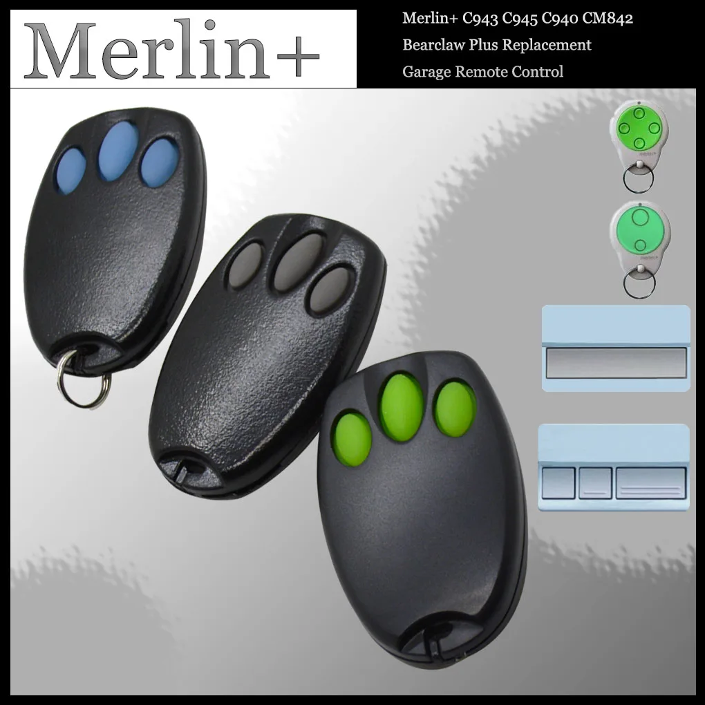 MERLIN+2.0  433.92mhz Garage Transmitter  C940 C943 C945 E945 E943M E945M E950M 94335E Remote Control Gate Door Opener