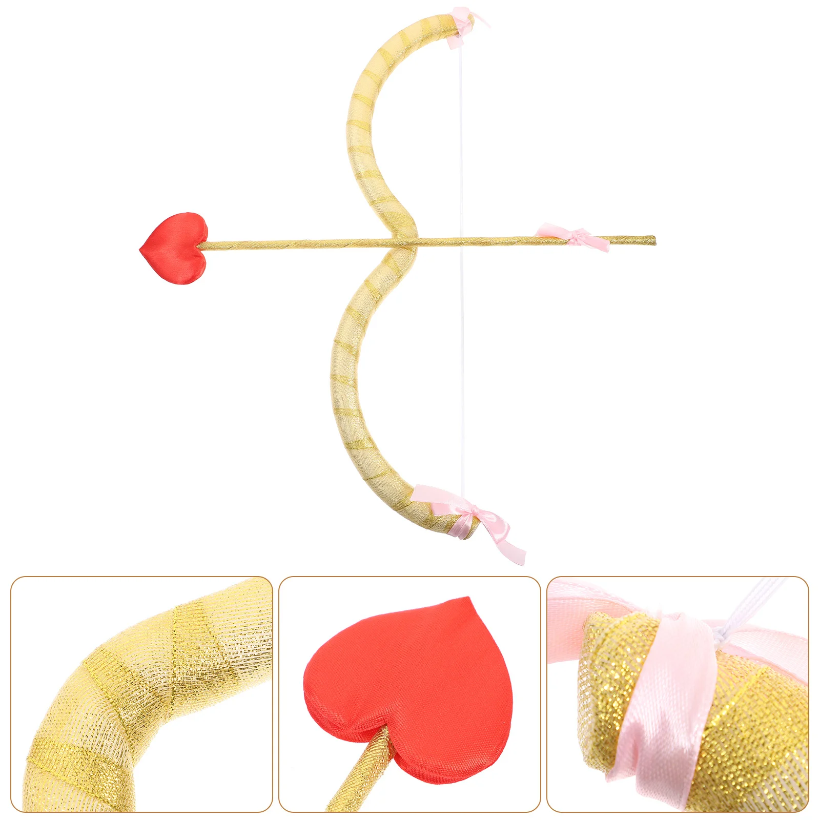 

Golden Cupid Arrow Prop Set for Valentine Cosplay Costume Accessories Party Decor Photo Shoot Home Use Foam Material Long