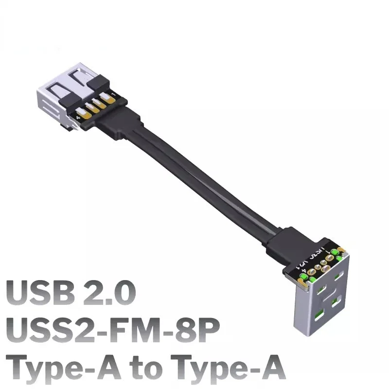 ADT-Link USB 2.0 Ultra Thin Slim Flexible Type A Male to Female Flat Cable USB 2.0 Power Supply 5V 5A Data Short Extension Cable