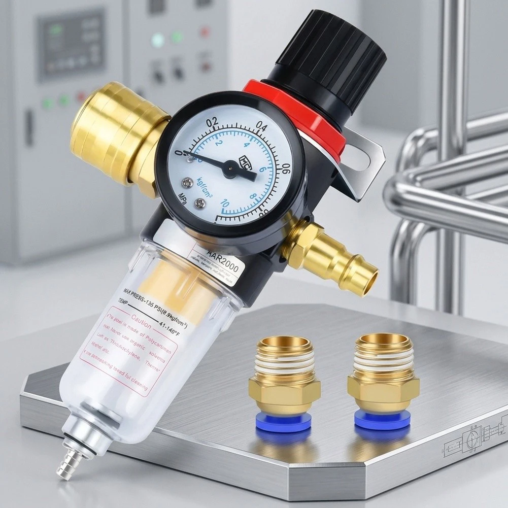 Air Filtration and Pressure Regulation Unit for AFR-2000 1/4 Inch NPT Connections 40 Filter 750 L/min Airflow Rating