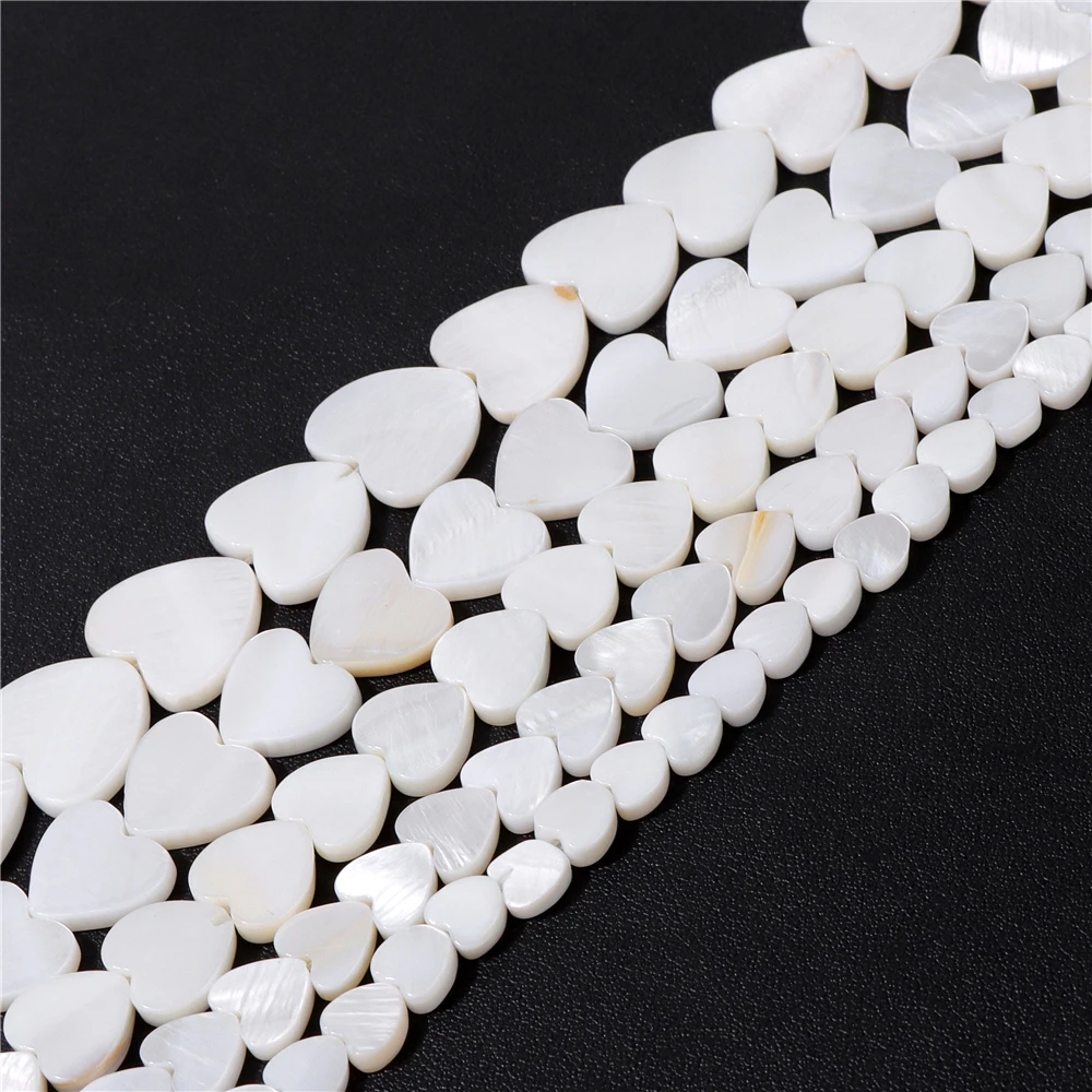 Natural Freshwater Shell Beads Mother of Pearl Heart Loose Spacer Bead for Jewelry Making DIY Necklace Bracelet Accessories