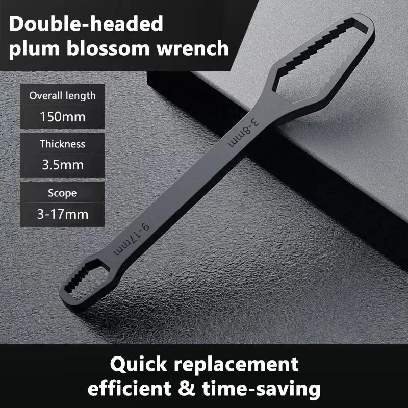 SEAMETAL Universele Torx-sleutel Verstelbare moersleutel Board Dubbele kop Multifunctionele Torx-sleutel Reparatie Handgereedschap 3-17 mm 8-24 mm
