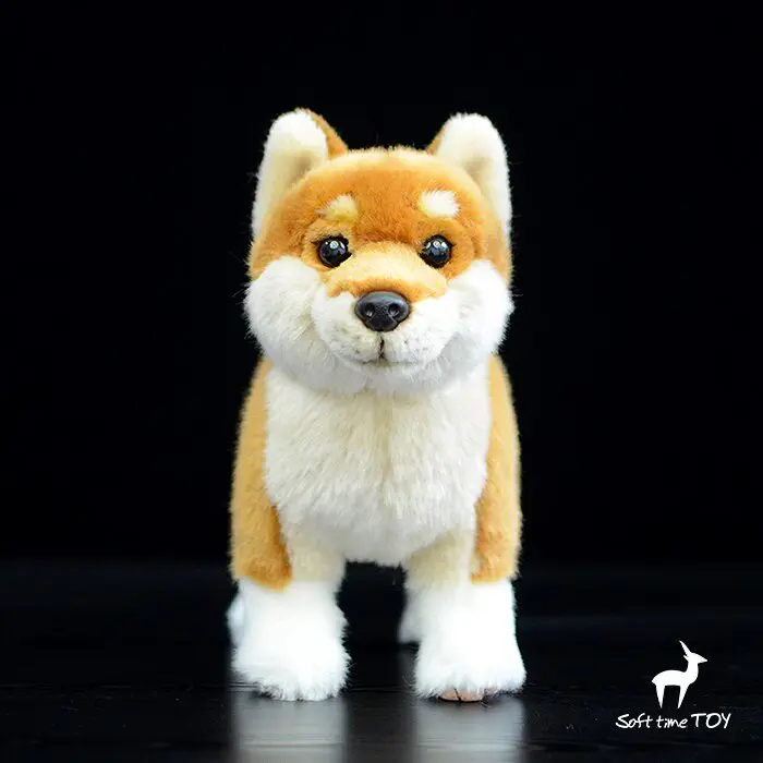 Realistic Japanese Shiba Inu Standing Dog Simulated animals 28cm Knickknack,nicknack,Small ornaments and miniature models