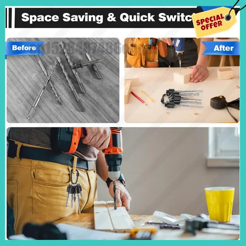 -ABJZ Адаптер хвостовика SDS Удлинитель Адаптер гнезда SDS Plus Держатель сверла с хвостовиком Брелок Ручные легко сменные держатели