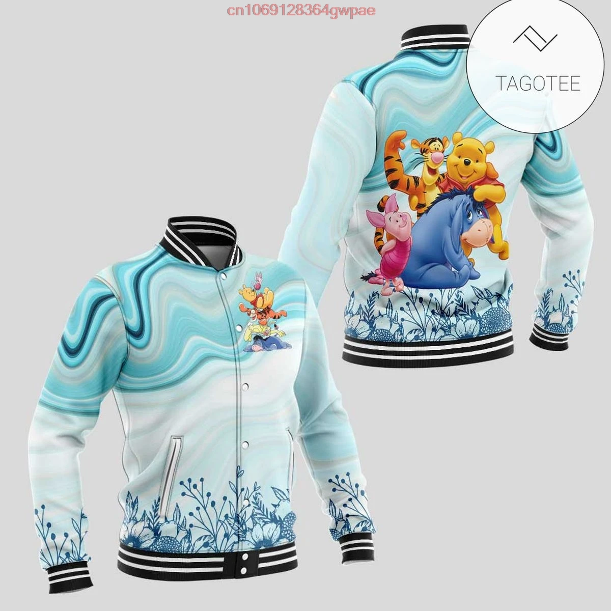 2023 New Winnie The Pooh Eeyore Disney Baseball Jacket Street Harajuku Y2K Men's And Women's Casual Jacket Fashion Hoodie