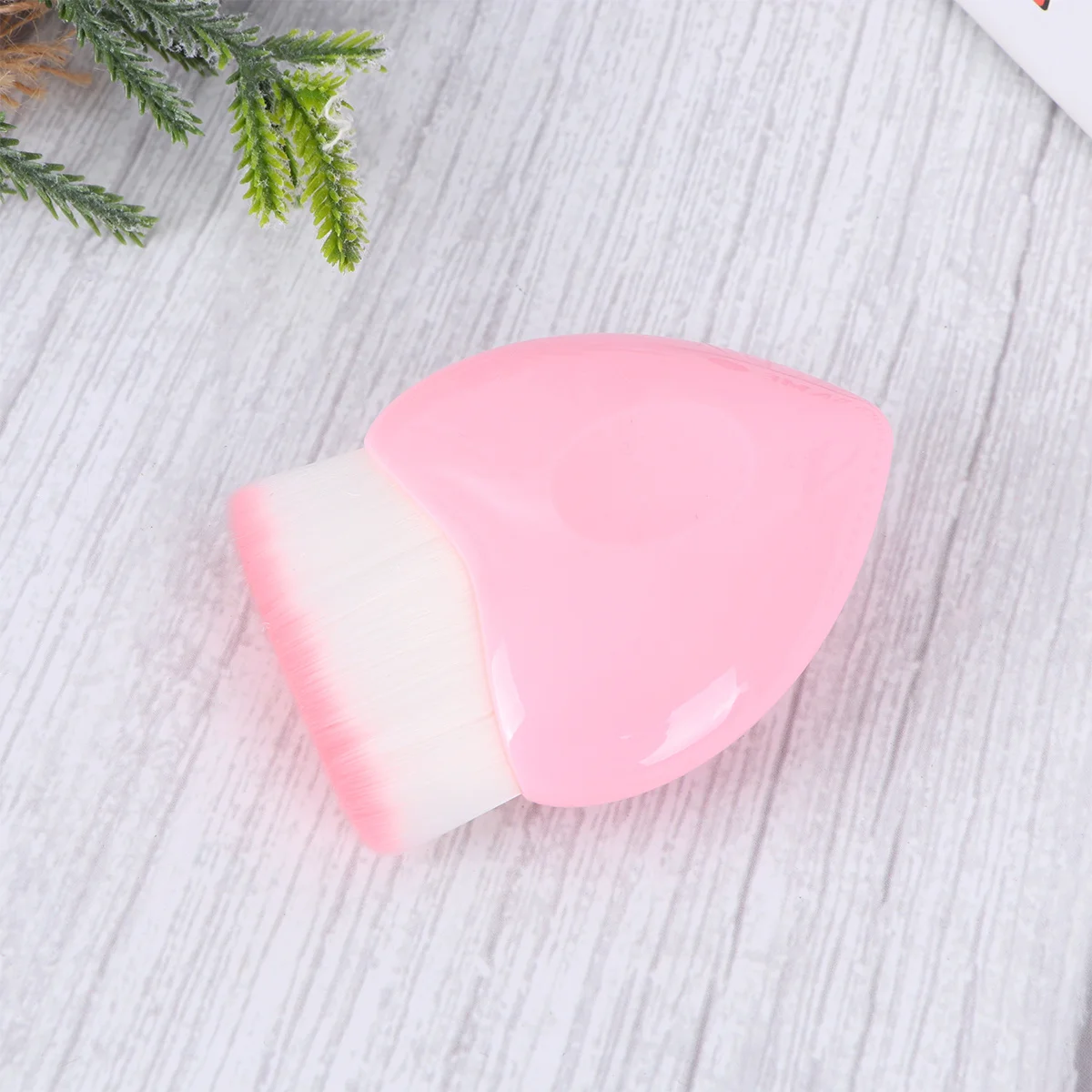 핑크색 손잡이가 있는 1개입 플랫 탑 메이크업 브러쉬, 파우더 파운데이션 블러셔 세트용 부드러운 흰색 브리슬, 눈썹용으로 이상적