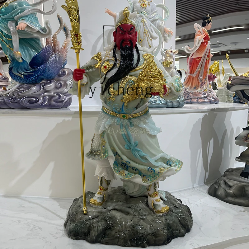 

LX God Statue Home Offering Guan Gong Martial God of Wealth Guan Erye Statue Company Living Room Ornament