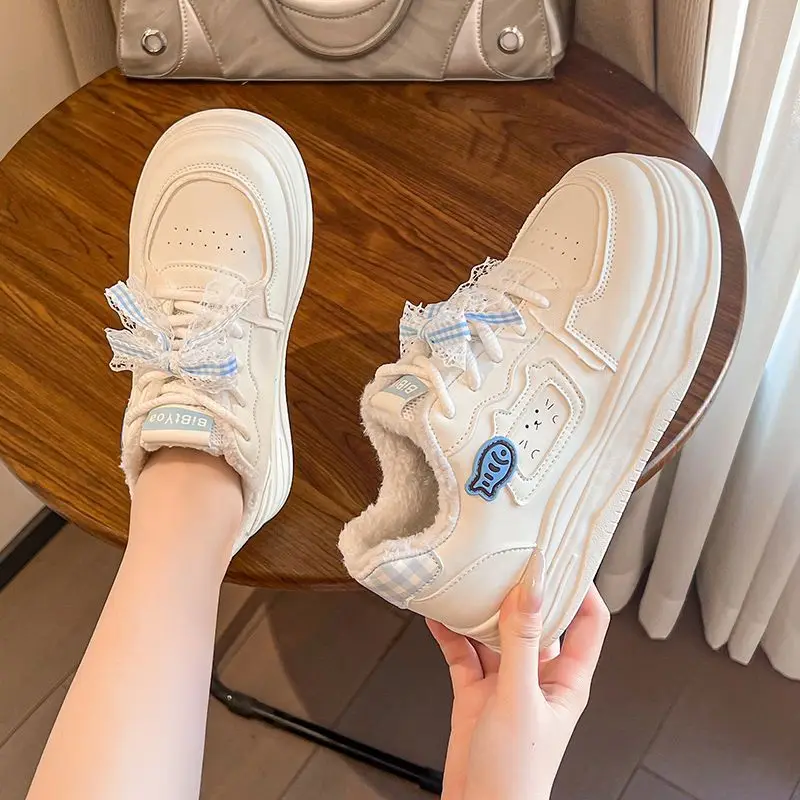 2025 شتاء جديد الأطفال حذاء كاجوال لفتاة الموضة الكورية نمط لينة أسفل المضادة للانزلاق تنوعا الأميرة أحذية رياضية من القطن #4