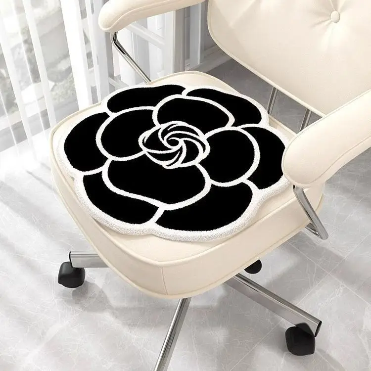 Light Luxury High-end Seat Cushion Chair Cushion Butt Cushion Winter Office Swivel Chair Cushion Flower Tatami Cushion