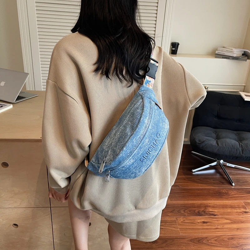 Denim Blue Chest Bags For Wome - огляд і ціна Street Fashion Trend 2025