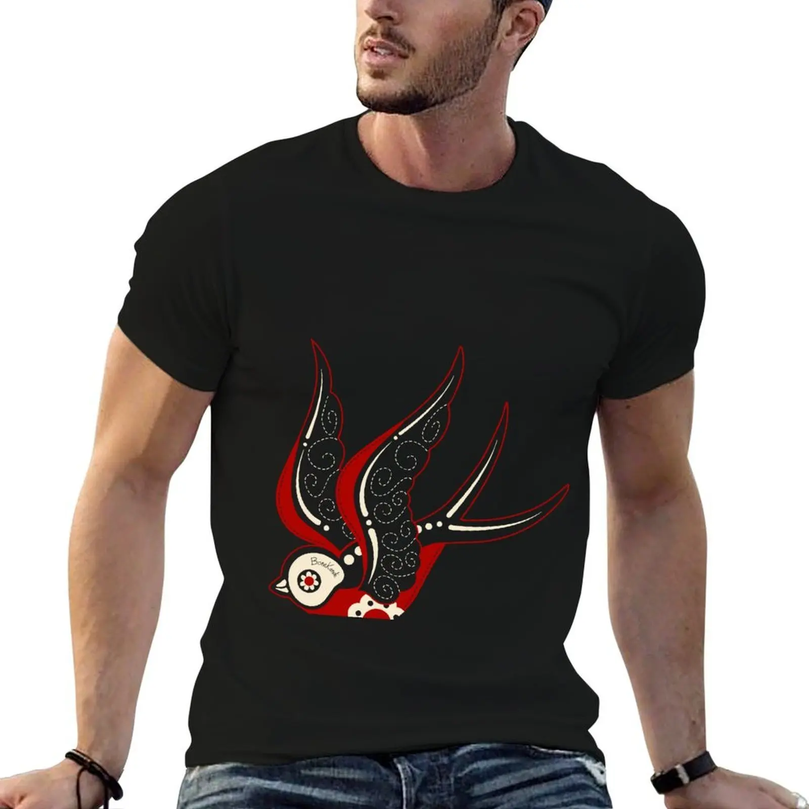 

Bone Kandi Swallow T-Shirt funny t shirts man man t shirt heavy cotton T-Shirt