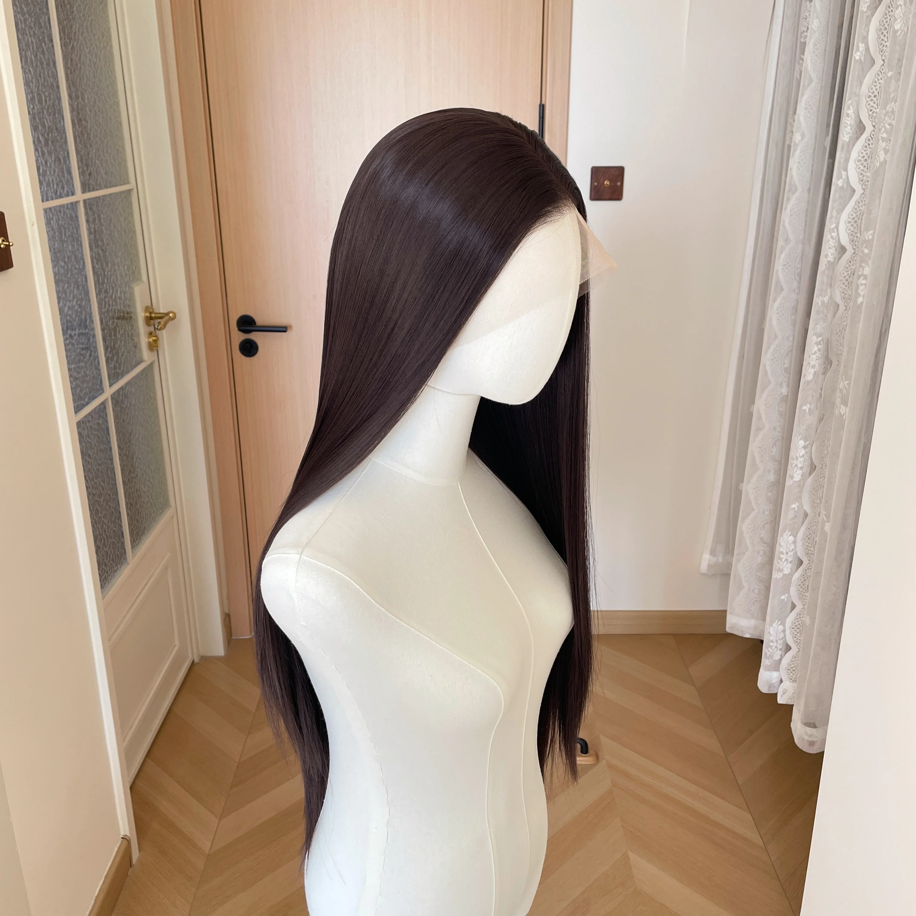 parrucche-sintetiche-marroni-scure-con-rete-integrale-lunghe-26-pollici-lisce-realizzate-interamente-a-mano-per-donne-di-colore-senza-colla-resistenti-al-calore-dall'aspetto-naturale