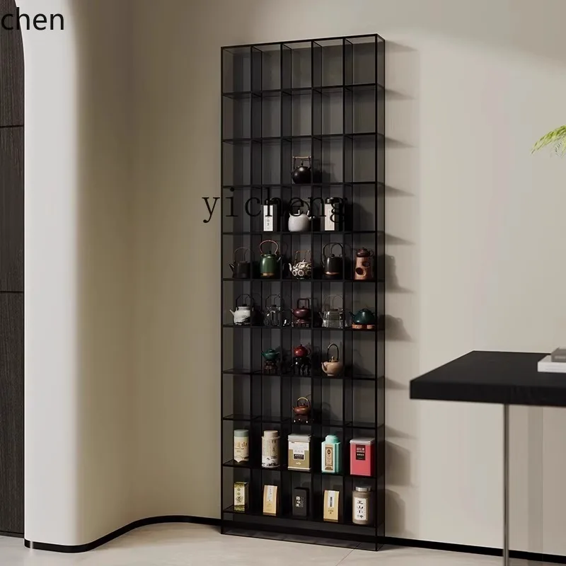 YFY Acrylic Living Room Wall-Mounted Tea Set Storage Rack Tea Leaf Display Shelf Display Cabinet