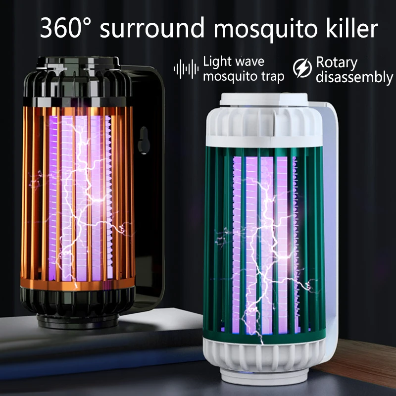 Portable Electric Mosquito Killing Lamp USB Rechargeable LED Light Trap Fly Bug Insect Zapper Killer Room Pest Control Repellent