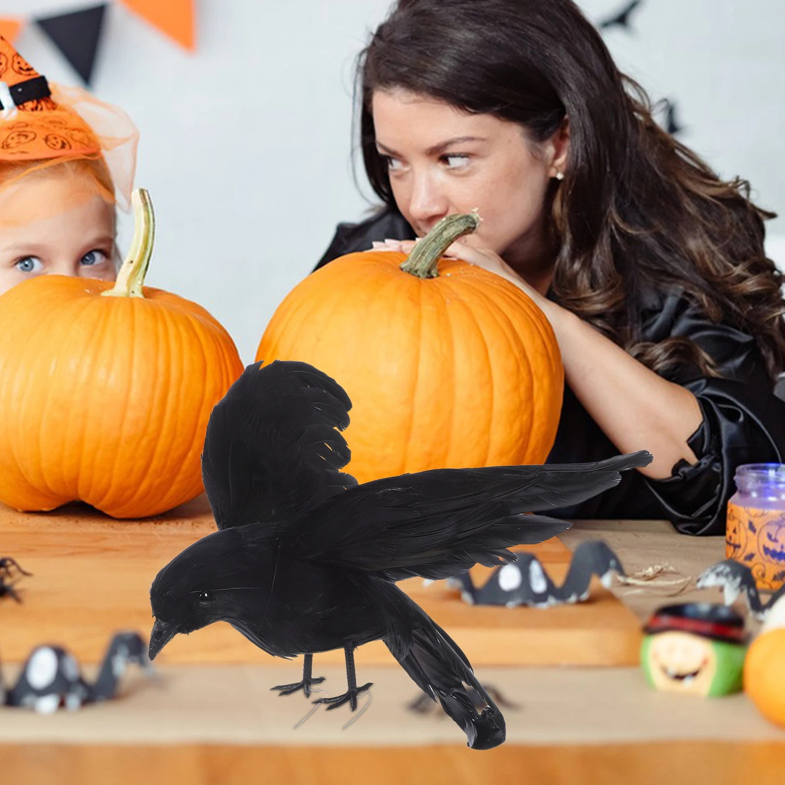 

1 pc Artificial Crow Halloween Party Garden Wedding Decor Prop Fake Birds Bonsai Home Landscape Display Mini