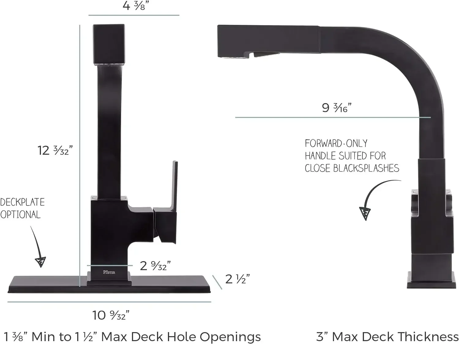 Imagem -02 - Arkitek-torneira de Cozinha com Pulverizador Pull-out Punho Único High Arc Acabamento Preto Fosco Lg534lpmb Eua