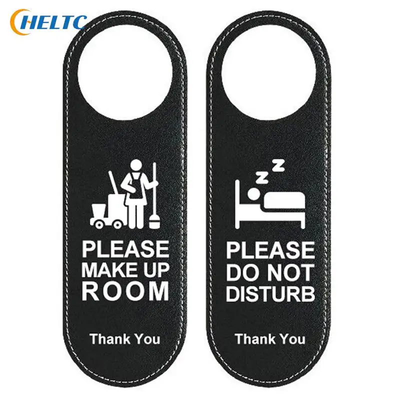 PCS Make Up Room Hanger Tags Label Door Sign Do Not Disturb Bar Hotel Mall Black Hanging Tag Leather Door Knobs Hanger Pendant