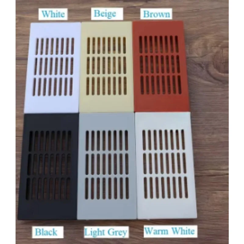 20Pcs PVC Plastic Rectangle 80*150MM Air Vent Grille Louvre Cover Cabinet Cupboard Brown White Black Beige