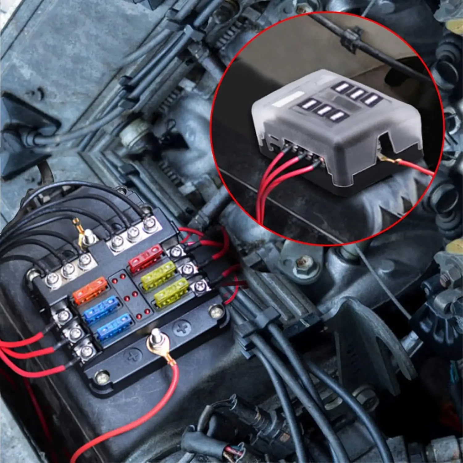 New Car Boat Fuse Box Holder With 6 / 12 Ways Blade Fuse Holder Block & Warning Indicator 12V 36V Power Distribution Panel Board