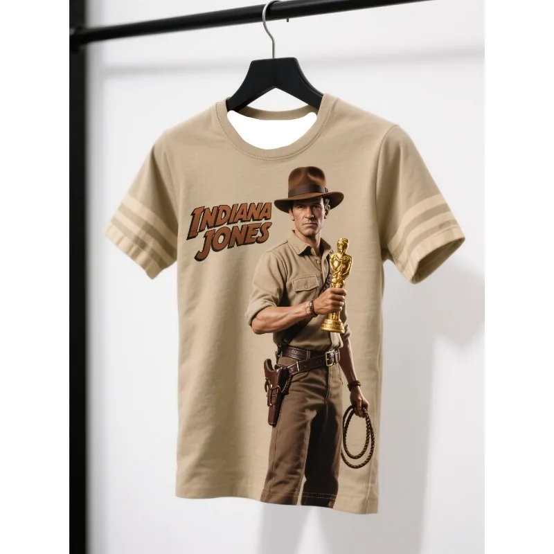 

MOTO-высококачественная быстросохнущая футболка с 3D-печатью, стиль Индиана Джонса для взрослых