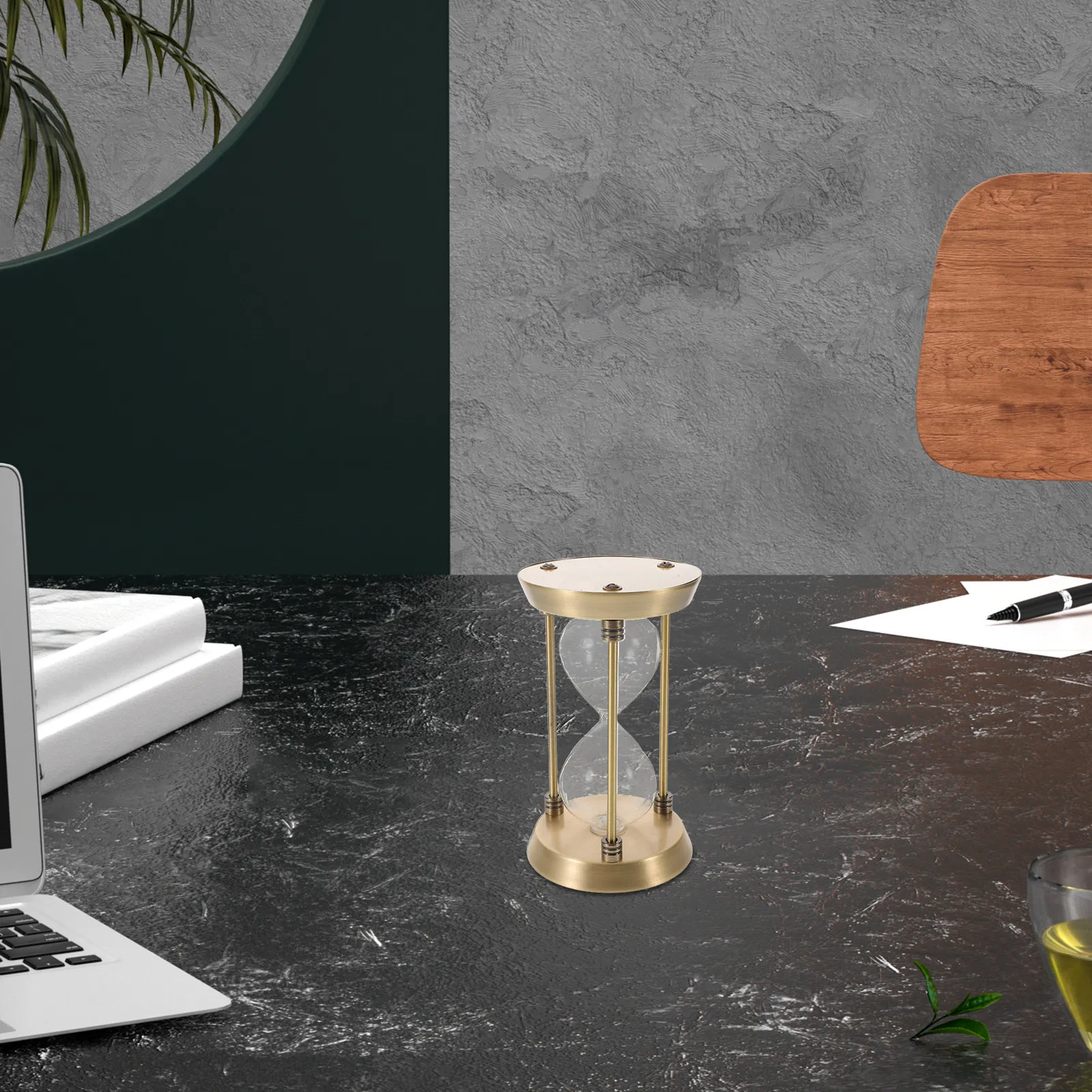 Fillable 7 Inch Metal Hourglass Decorative Sand Timer Empty Vintage Style DIY Gift for Wedding Ceremony Desk Decor