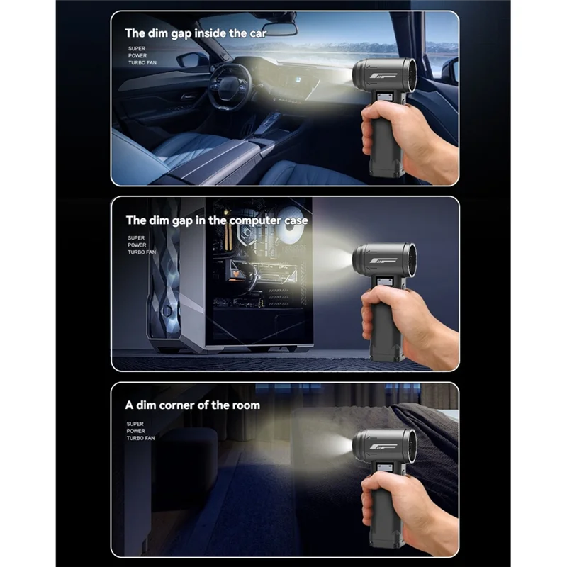 

【New-Sale】Violent Fan 90000RPM Air Blower 9 Gears Speed Adjustable Brushless Jet Fan Handheld High-Speed Hair Dryer