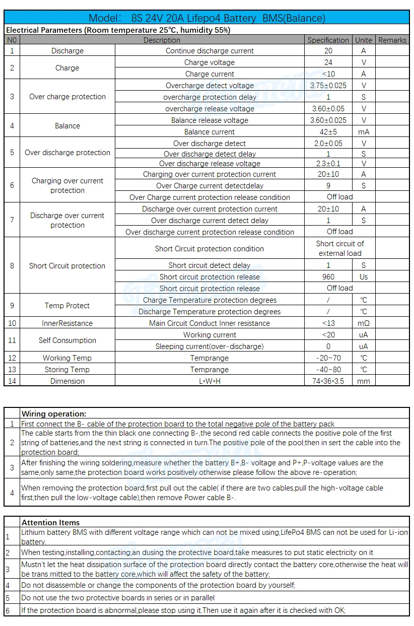 Turmera 8S 24V 29,2 V 20A Lifepo4 batería BMS Balance Protected Board para 18650 32650 32700 33140 litio hierro fosfato uso celular