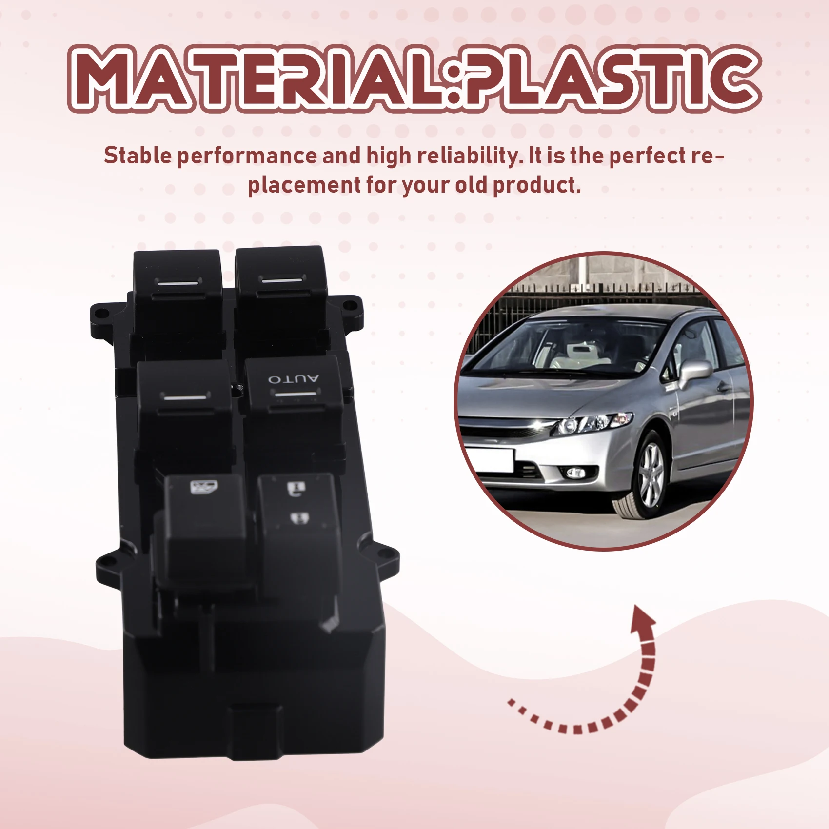 

A85E-Автомобильный переключатель стеклоподъемника для Honda CR-V Civic 2012-2017 35750-T0A-A01 RHD переключатель управления стеклоподъемником номер детали 35750T0AA