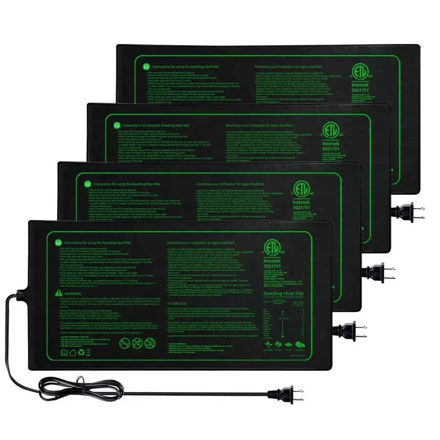 

Комплект из 4 ковриков для подогрева рассады с сертификатом ETL, теплые гидропонные нагревательные маты для проращивания семян, домашнего садоводства, пивоварения и теплиц