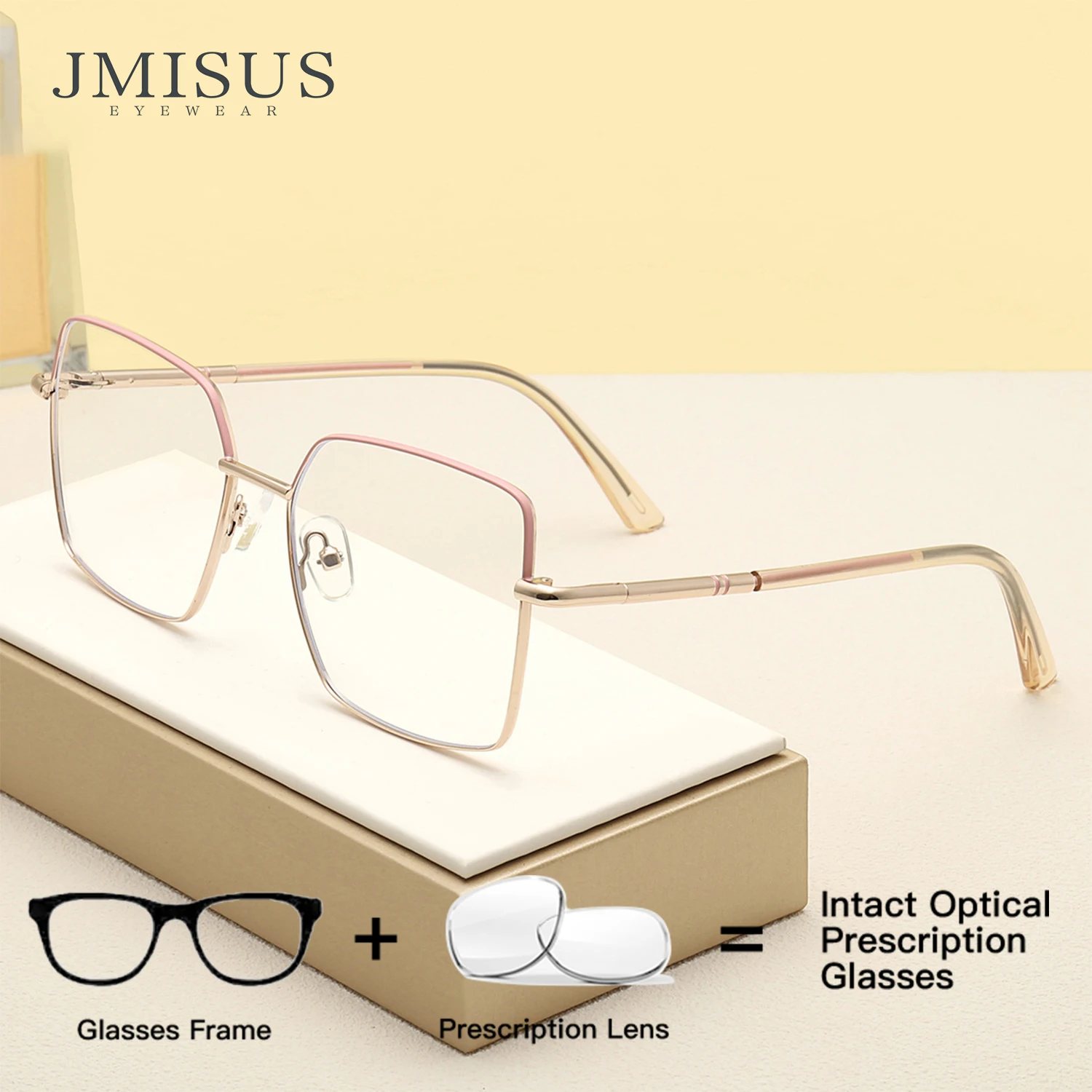 

JMISUS 2025 New Arrivals Butterfly Prescription Glasses Spring Leg Myopia Eyewear Fashion Sqare Progressive Eyeglasses for Women