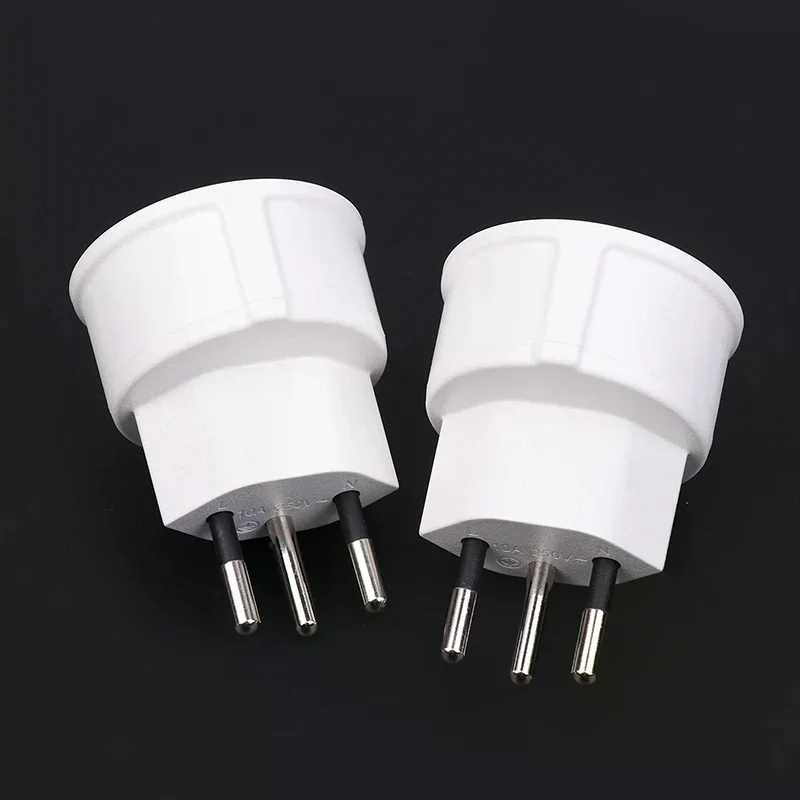 White Embedded Adapter Converter Plug EU DE Germany Socket 3 Pin Plugs Adaptor Plugs Turn To French Plugs
