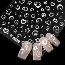 

Cute 5D Bubble Nail Stickers Summer Romantic Transparent Bubble Self Adhesive Nail Decorations Embossed Bubble Nail Decals DIY