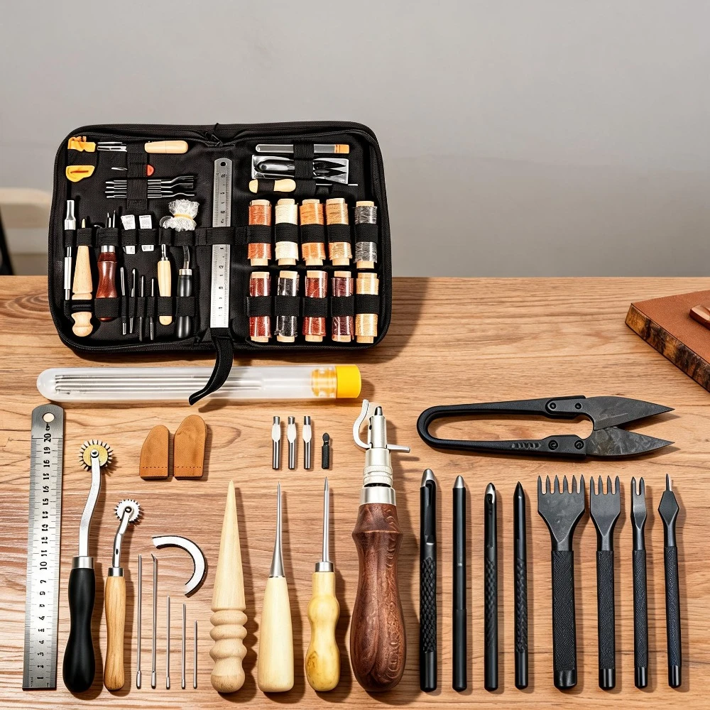 Beginner Leatherwork Kit - Oxford Saklama Çantalı Komple Deri İşleme