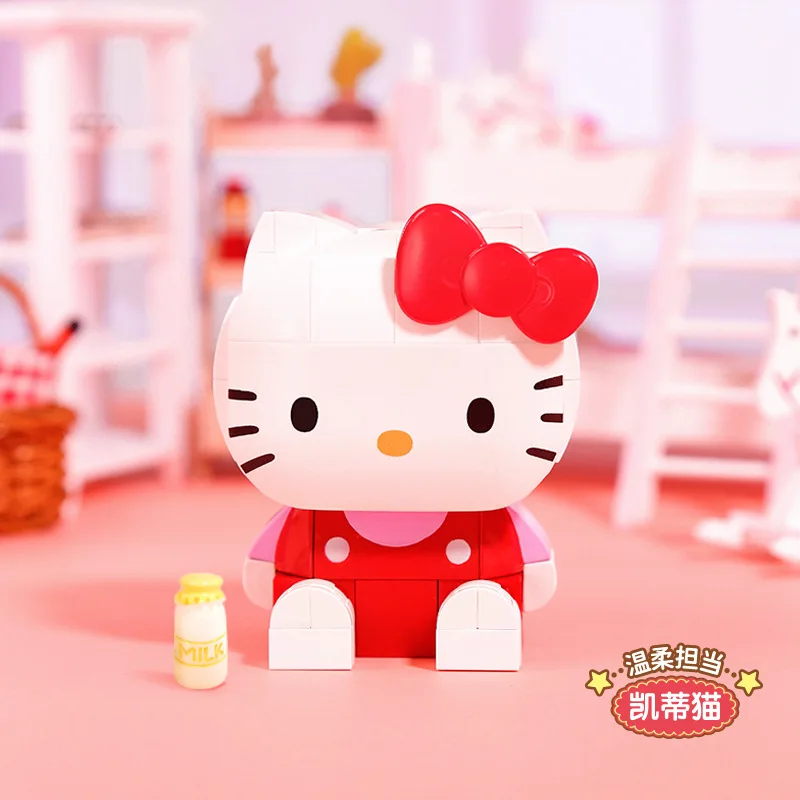 Keeppley Sanrio Hello Kitty Building Block Melody Cinnamoroll Block Girls Cat Jade Tiny Children's Educational Puzzle Toys Gift