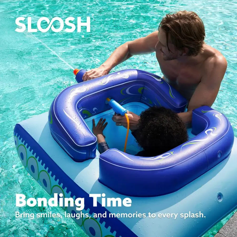 어린이용 풍선 탱크 풀 플로트, 물총이 있는 수영장 플로트, 물싸움 장난감, 여름을 위한 풍선 배틀 놀이