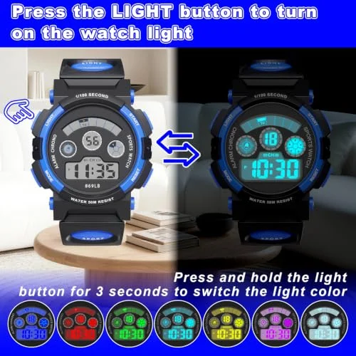 Socico Children LED Electronics Digital Watch Chronograph Clock Sport Watches 5Bar Waterproof Kids Wristwatches For Boys Girls