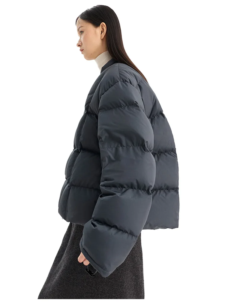 2026 Winter Short Puffer Jacket for Women, Petite Coat, White Duck Down, Thickened for Warmth