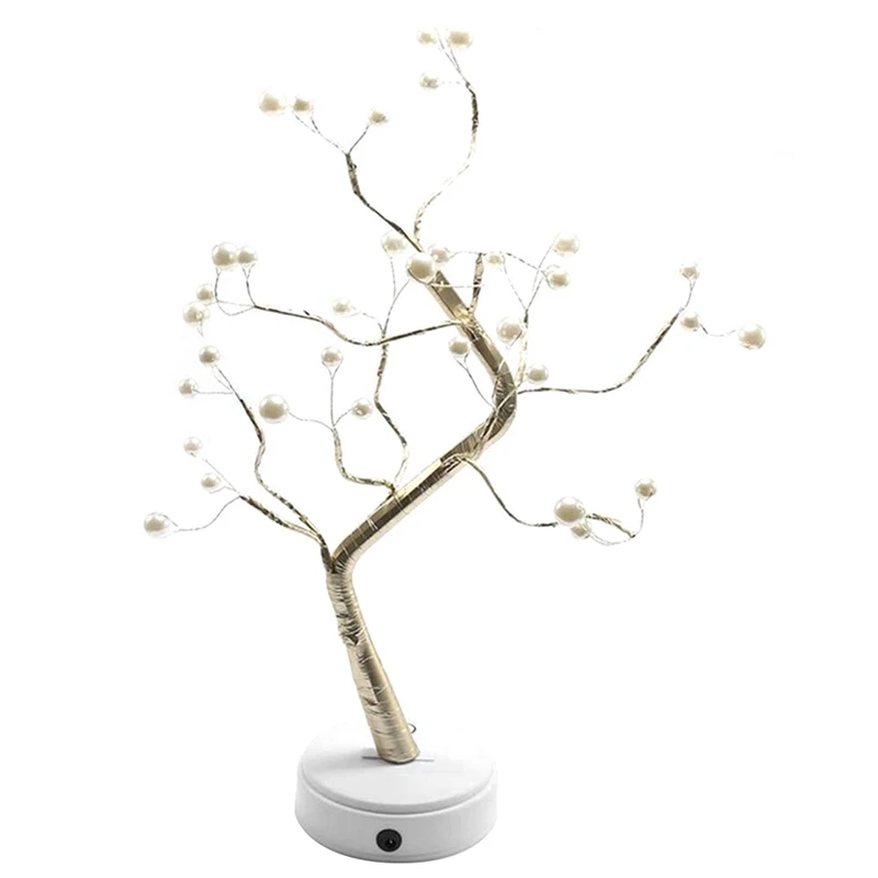 

Creative Led Pearl Tree Lamp Desk Table Decor 36 Pearl LED Lights For Home,Bedroom Decoration Night Light