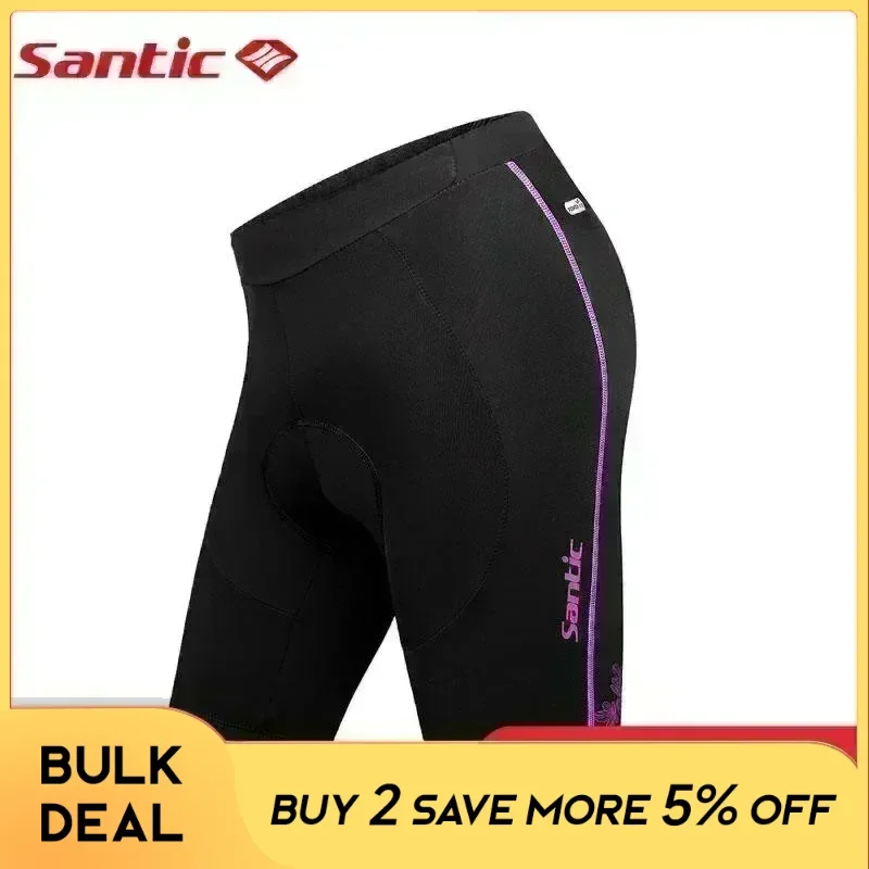 Santic Women's Cycling Shorts 4D Padded Road Shorts Summer Breathable MTB Bike Large Stretch Pants Bicycle Tights Asian Size