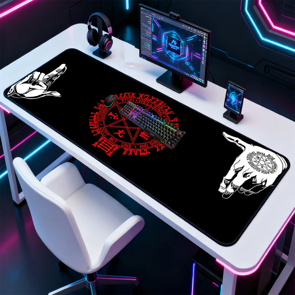 HELLSING Non-slip Pads Mouse Mat Xxxl 1200x600 Keyboard Pad Oversized Black Xxl Mousepad 1200x600 Gaming Carpet Rubber Desktop
